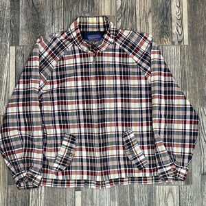 🔥🔥 Vintage Women’s PENDLETON Plaid Flannel Full Zip Lined SHACKET JACKET Sz XL